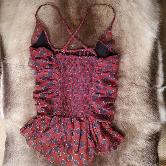 Étoile Isabel Marant Bowen Silk Burgundy Top - Picture 6 of 9